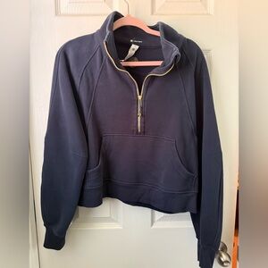 Lululemon true navy and gold oversized funnel neck scuba